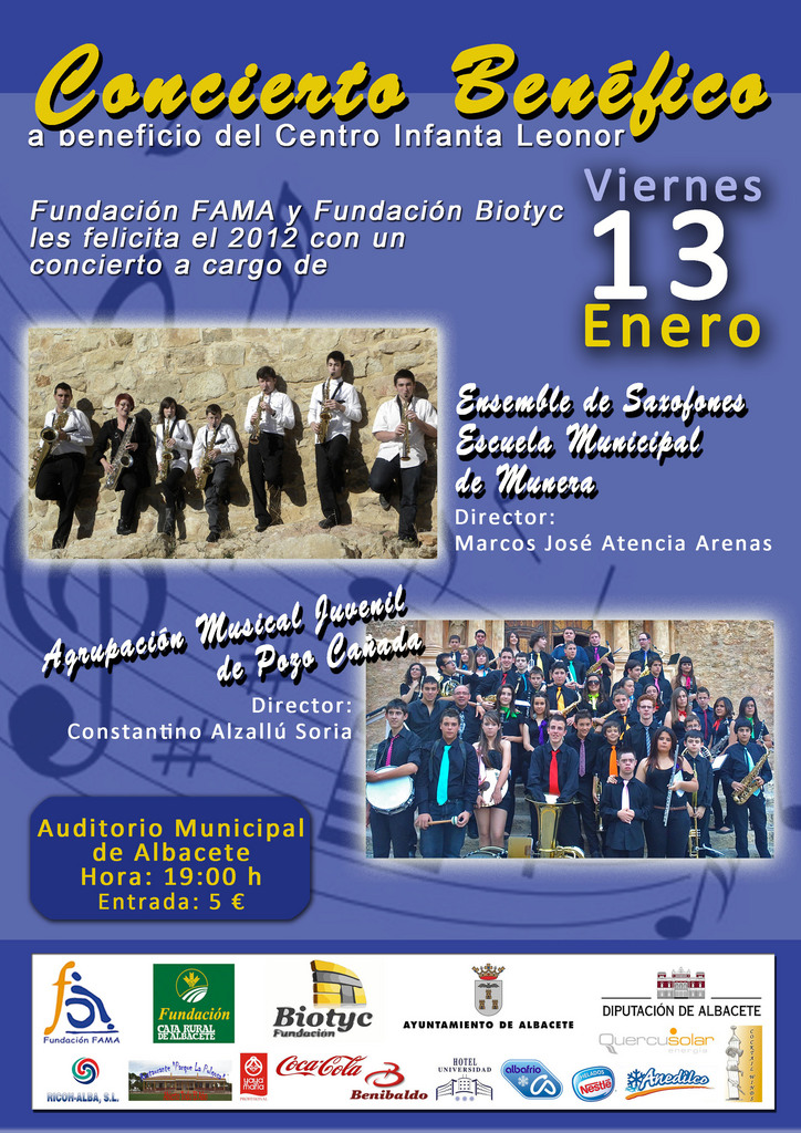 Fundación BIOTYC y Fundación FAMA organizan un concierto solidario a favor del Centro Infanta Leonor