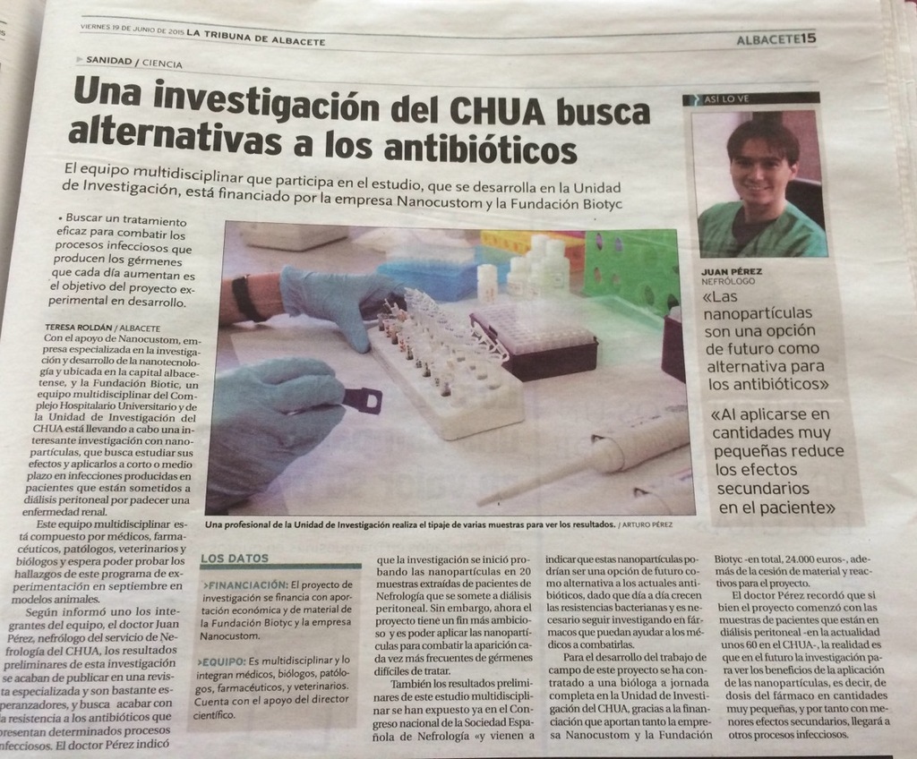 La Tribuna de Albacete publica una noticia sobre un proyecto de Investigación de la Fundación BIOTYC