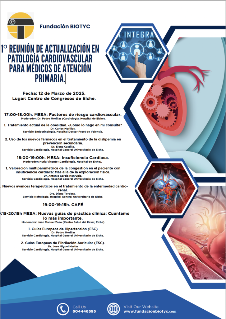 1º REUNIÓN DE ACTUALIZACIÓN EN PATOLOGÍA CARDIOVASCULAR PARA MÉDICOS DE ATENCIÓN PRIMARIA.